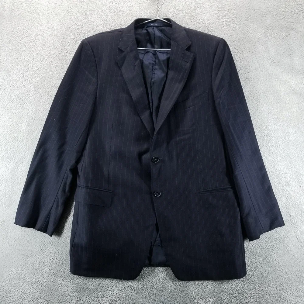 Ermenegildo Zegna Suit‎ Jacket Mens 44 Pinstripe Wool Made In Italy Traveler